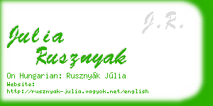 julia rusznyak business card